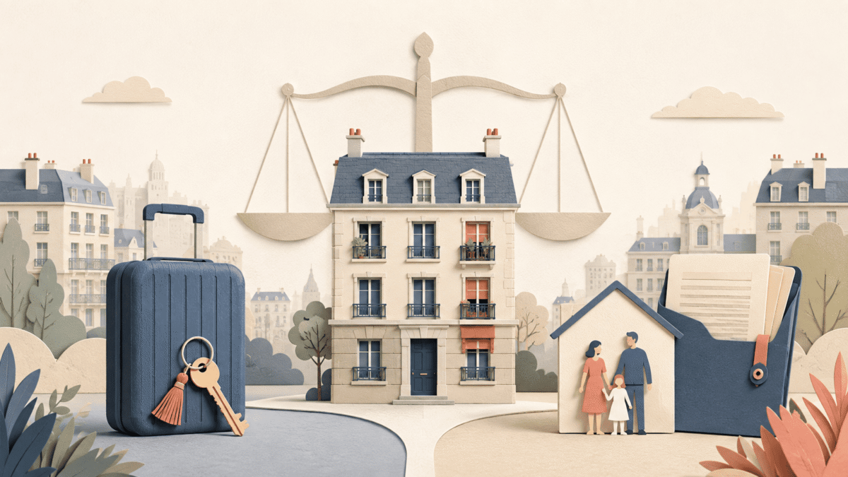 Illustration de la loi Le Meur mettant en balance location touristique et logement permanent.
