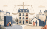 Illustration de la loi Le Meur mettant en balance location touristique et logement permanent.